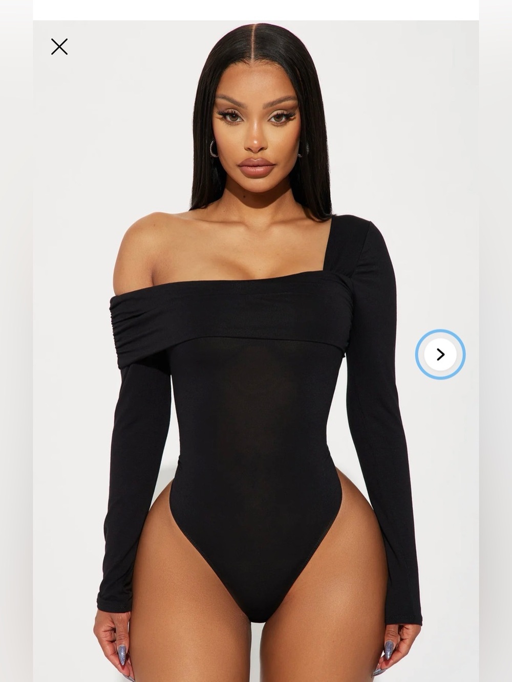 NWT Fashion Nova - Gia One Shoulder Bodysuit - Black Size XL